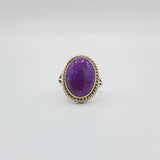 Silver and Magenta Color Enhanced Turquoise Ring | From Albuquerque