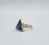 Silver and Rainbow Calcitica Ring | From Albuquerque