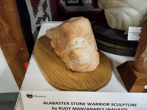 Alabaster Stone Warrior Sculpture Rudy Manzanares