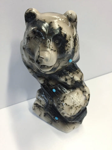 Bear Horsehair Pottery Sculpture