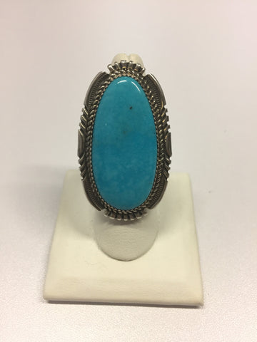 Large Silver and Turquoise Ring  | From Albuquerque