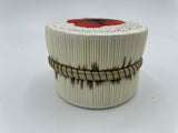 Red Flower Round Birch Bark and Porcupine Needle Box