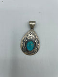 Sterling Silver Pendant with Turquoise Stone From Albuquerque | P.A. Smith