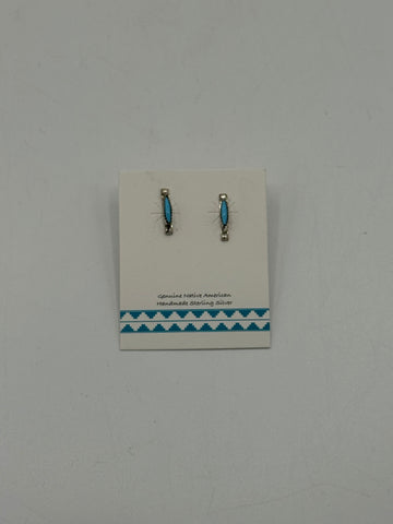 Small Silver Turquoise Earrings