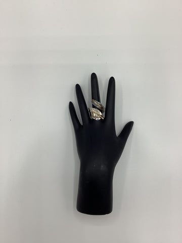 Silver Feather Wrapped Ring Two toned (Size 9)