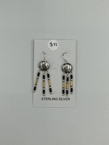 Silver Dangle Concho Earrings