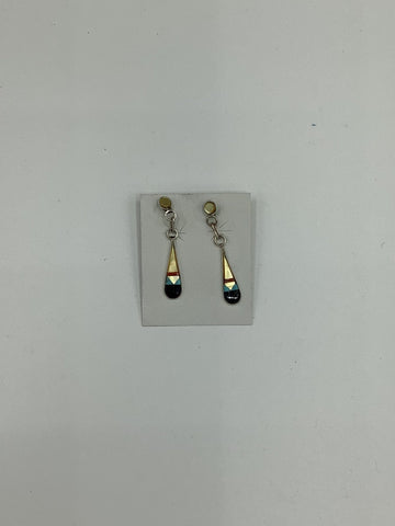 Silver Teardrop Earrings Multicolor