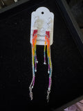 Beaded Earrings (Long Dangle Rainbow) - Hector Ibarra and Family