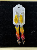 Beaded Earrings (Long Dangle Yellow ) - Hector Ibarra and Family