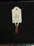 Beaded Earrings (Long Dangle Red and White) - Hector Ibarra and Family