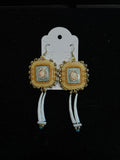Beaded Earrings (Dangle Yellow and White) - Hector Ibarra and Family