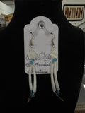Beaded Earrings (Dangle Flower Blue) - Hector Ibarra and Family