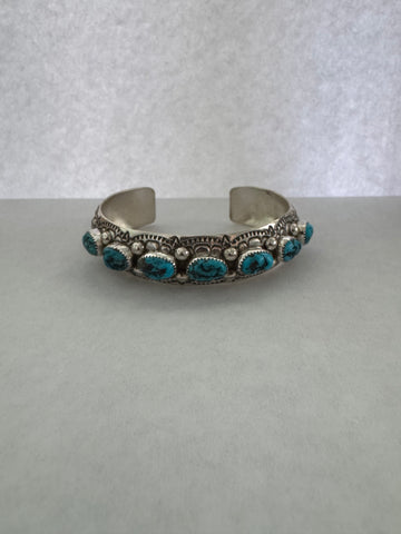 Silver Bracelet with Turquoise Stones