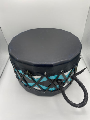 Black Dyed Double Sided Drum with Blue