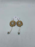 Beaded Earrings (Dangle Yellow and White) - Hector Ibarra and Family