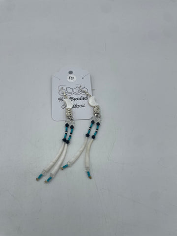 Beaded Earrings (Long Dangle Moon) - Hector Ibarra and Family