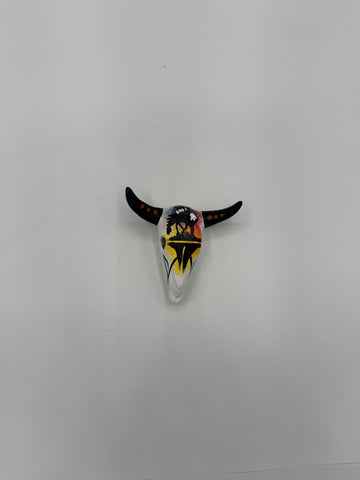 Hand Painted Bison Skull