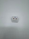 Silver Stud Earrings with Colored Stone (Various Colors)