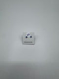 Silver Stud Earrings with Colored Stone (Various Colors)