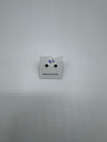 Silver Stud Earrings with Colored Stone (Various Colors)