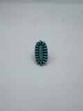 Oval Silver Ring With Turquoise