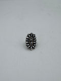 Oval Silver Ring With White Stones