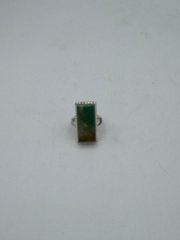 Rectangle Turquoise Silver Ring
