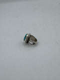Silver Ring with Circle Turquoise Stone
