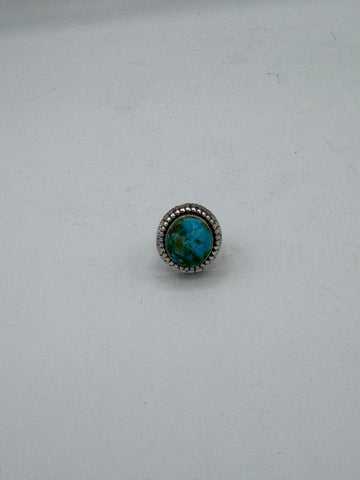 Silver Ring with Circle Turquoise Stone