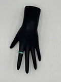 Silver Ring With Angled Turquoise Rounded Pieces