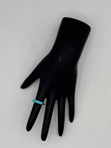 Silver Ring With 4 Turquoise Square Pieces