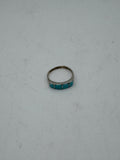 Silver Ring With 4 Turquoise Square Pieces