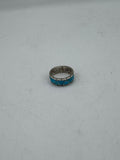 Silver Ring with Triangle Turquoise Pieces