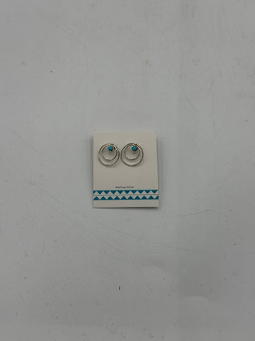 Double Hoop Silver Earrings