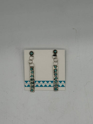 Silver Dangle Earrings with Turquoise
