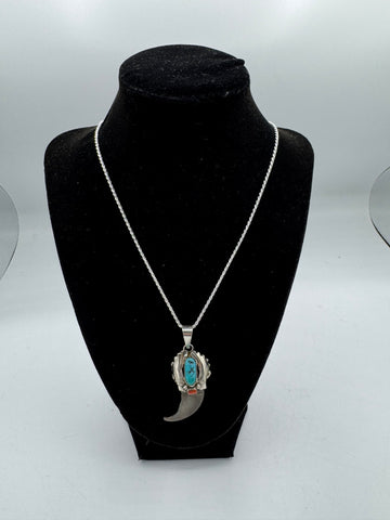 Silver Necklace with Claw Pendant