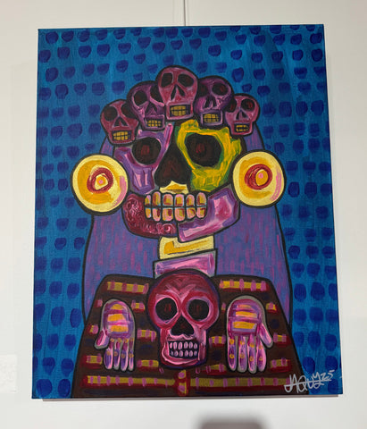 Mictlantecuitli #2 Painting - Jaqui Almaguer