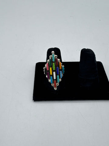 Large Rainbow Ring Silver