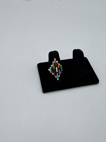 Small Rainbow Silver Ring