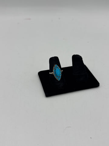 Silver Ring with Oval Turquoise Stone