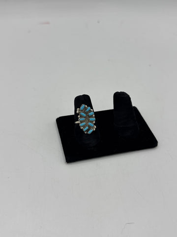 Silver Ring with Small Turquoise Stones