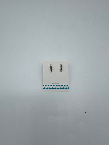 Small Silver Coral Earrings