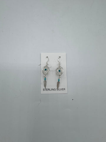 3D Sphere Dreamcatcher Silver Earrings