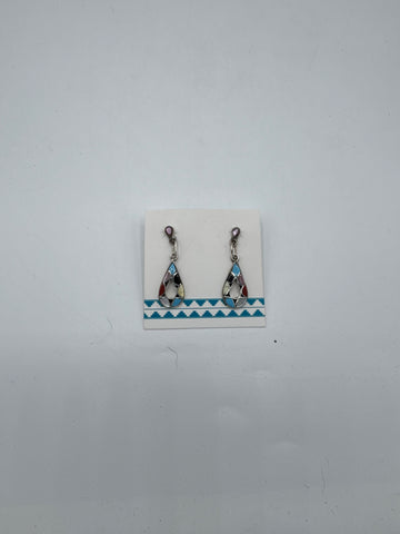 Multicolor Silver Teardrop Dangle Earrings