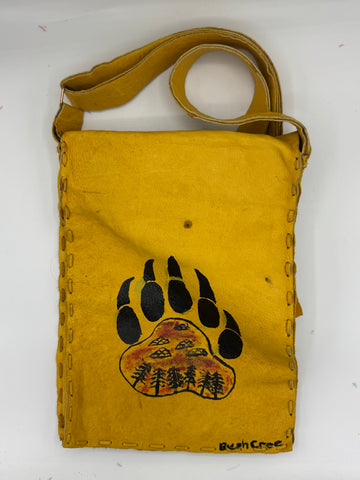 Large painted leather bag