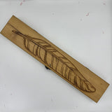 Engraved Wooden Feather Box