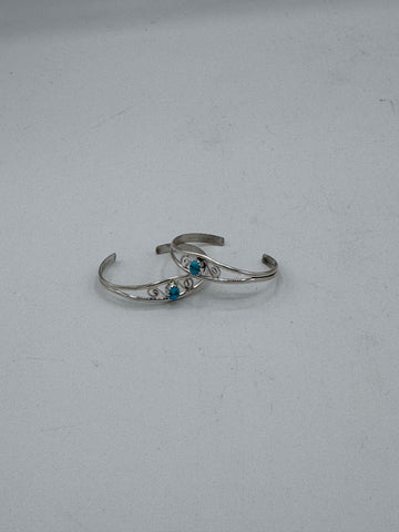 Child Size Silver Bracelet with Turquoise Stone