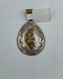 Silver and Gold Kokopelli Teardrop Pendant