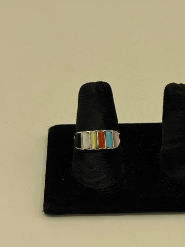 Silver Ring With Multicolor Stones