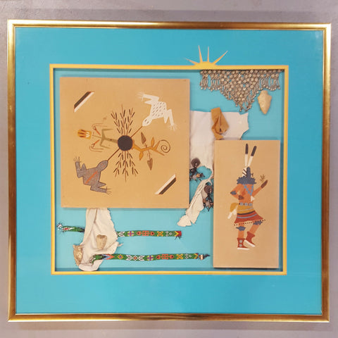Framed Collage - Sand Paintings and Artifacts